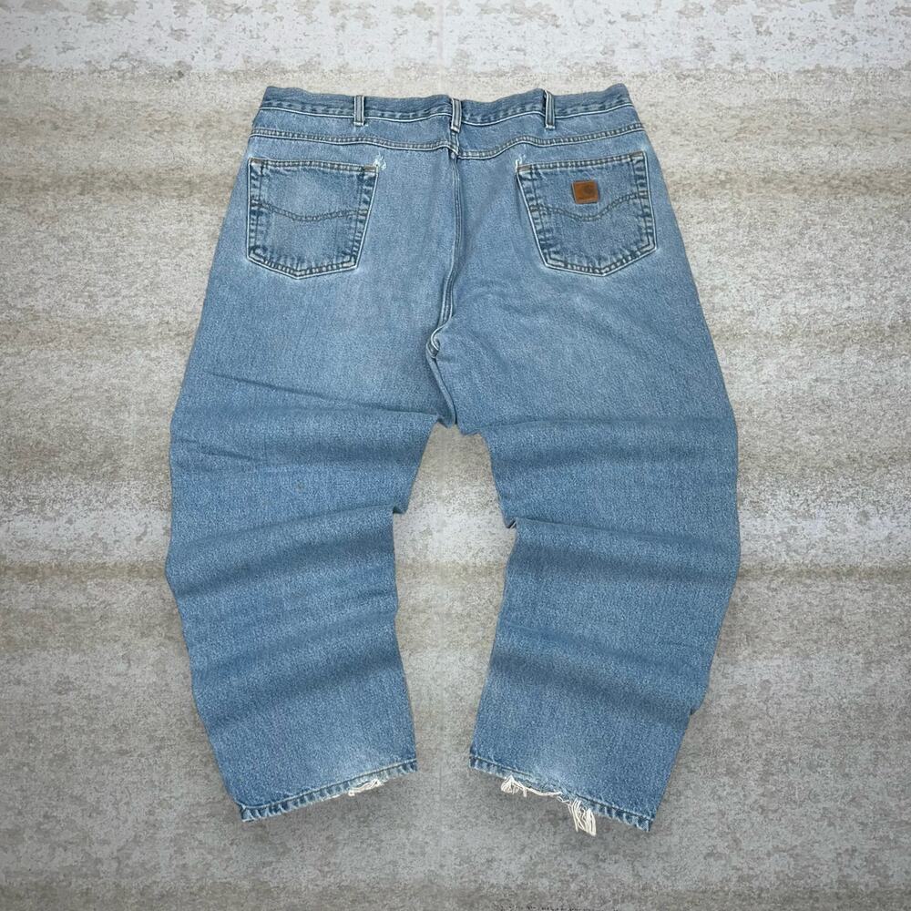 Vintage Y2K Carhartt Jeans 40x30 Baggy Wide Leg Fit Light Wash Denim